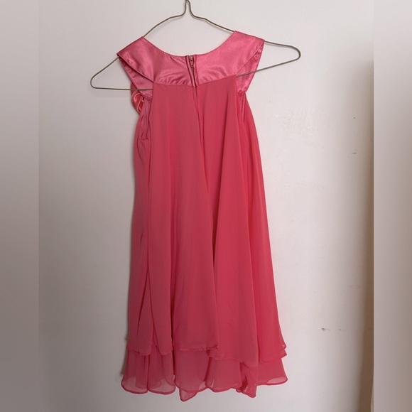 Elegant Pink chiffon Sleeveless Kids Dress size 7/8 - Picture 2 of 4